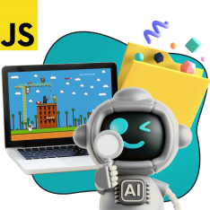 Язык программирования JavaScript + AI. Проектное обучение + геймификация + AI-помощники - КИБЕРшкола программирования для детей, компьютерные курсы для школьников, начинающих и подростков - KIBERone г. Тверской